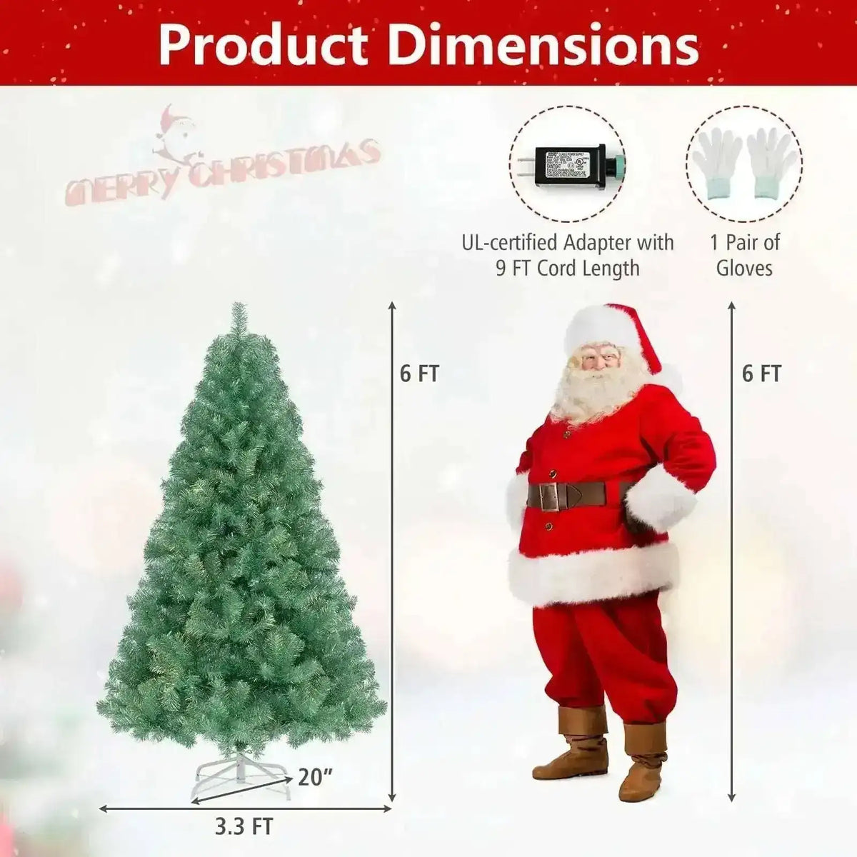 Pre-Lit Tinsel Christmas Tree - Artificial Xmas Tree for Home & Office Cartsfy Inc.