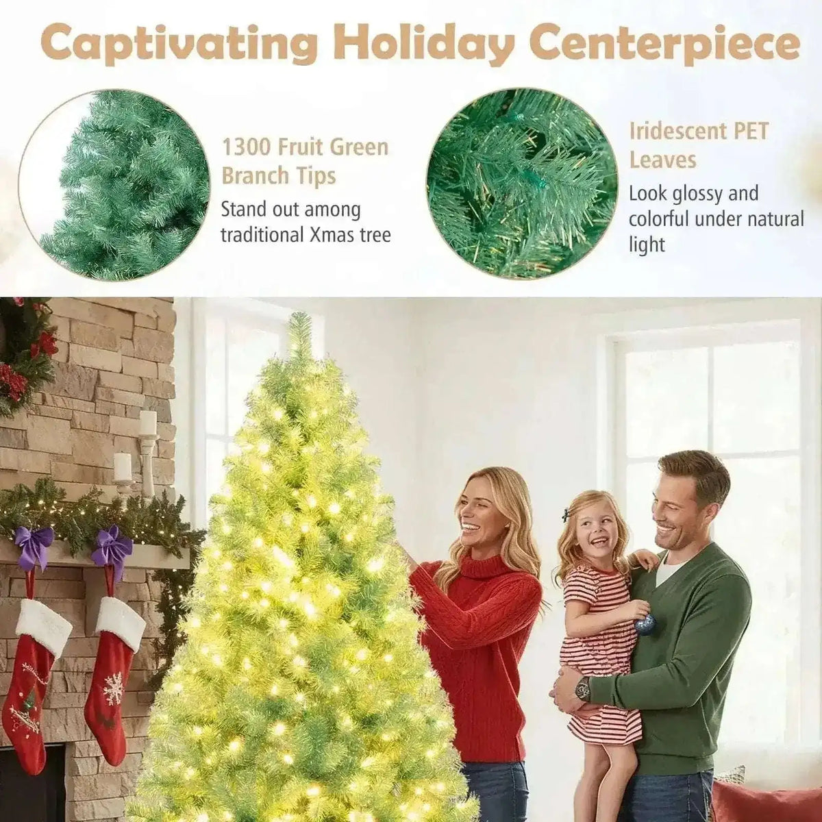 Pre-Lit Tinsel Christmas Tree - Artificial Xmas Tree for Home & Office Cartsfy Inc.