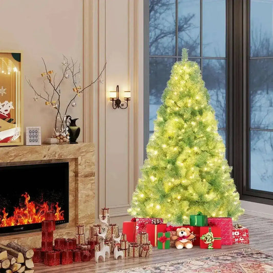 Pre-Lit Tinsel Christmas Tree - Artificial Xmas Tree for Home & Office Cartsfy Inc.