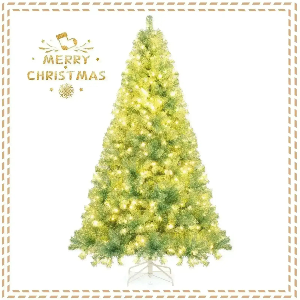 Pre-Lit Tinsel Christmas Tree - Artificial Xmas Tree for Home & Office Cartsfy Inc.