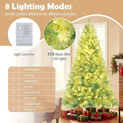 Pre-Lit Tinsel Christmas Tree - Artificial Xmas Tree for Home & Office Cartsfy Inc.