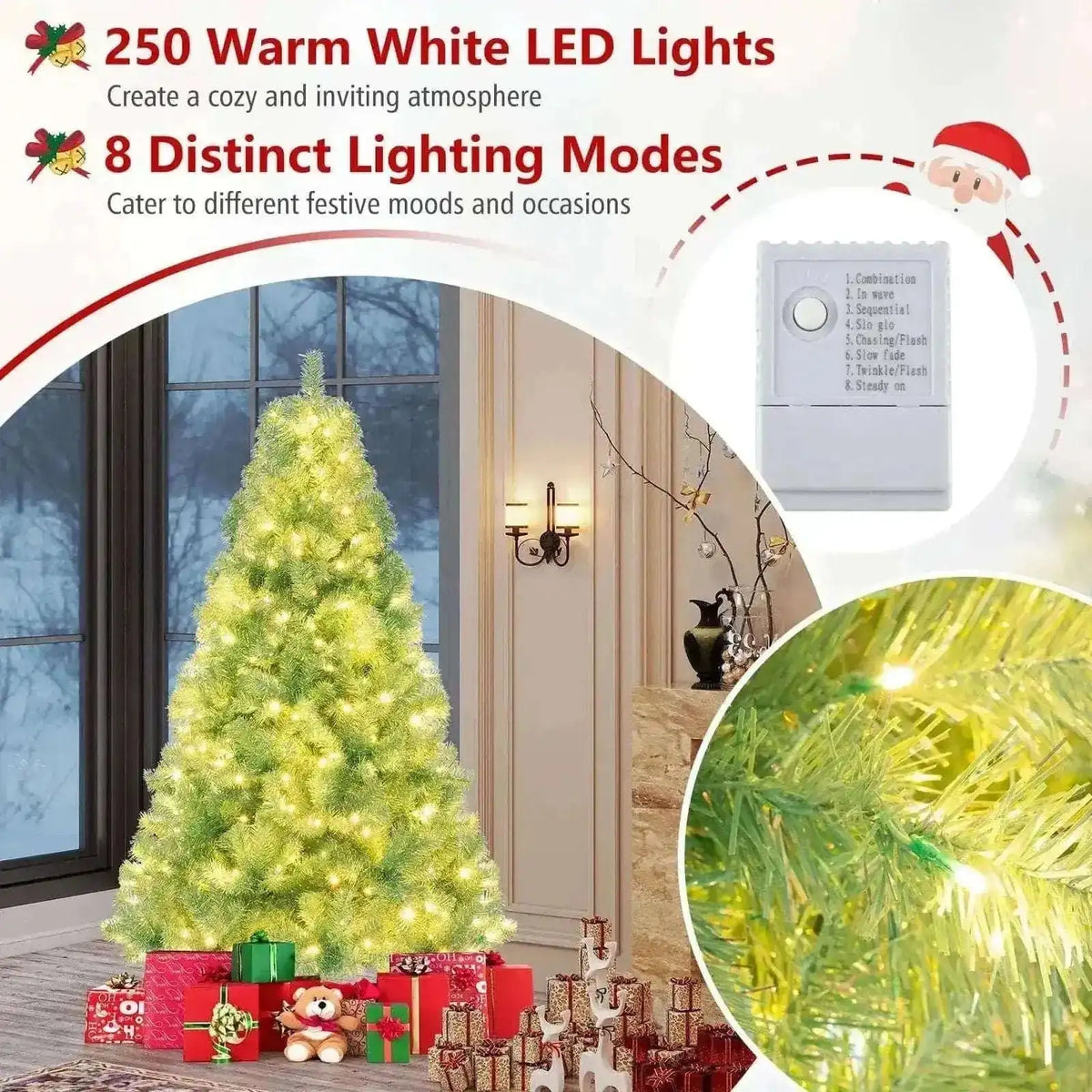 Pre-Lit Tinsel Christmas Tree - Artificial Xmas Tree for Home & Office Cartsfy Inc.