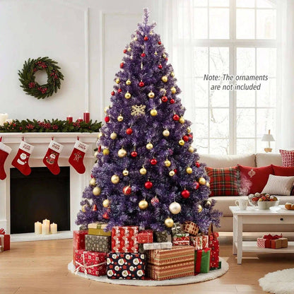 Pre-Lit Tinsel Christmas Tree Artificial Xmas Tree with Lush Branch Tips and Warm White LED Lights Cartsfy Inc.