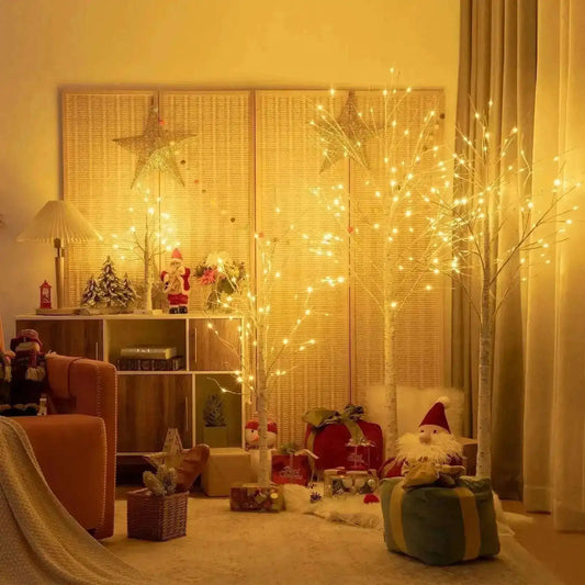 Pre-lit White Twig Birch Tree for Christmas Holiday with LED Lights Cartsfy Inc.