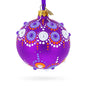 Purple Majesty with Silver Accents Geometric Glass Ball Christmas Ornament 3.25 Inches Cartsfy Inc.