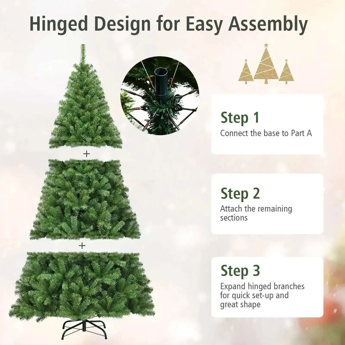 PVC Artificial Christmas Tree Premium Hinged Cartsfy Inc.