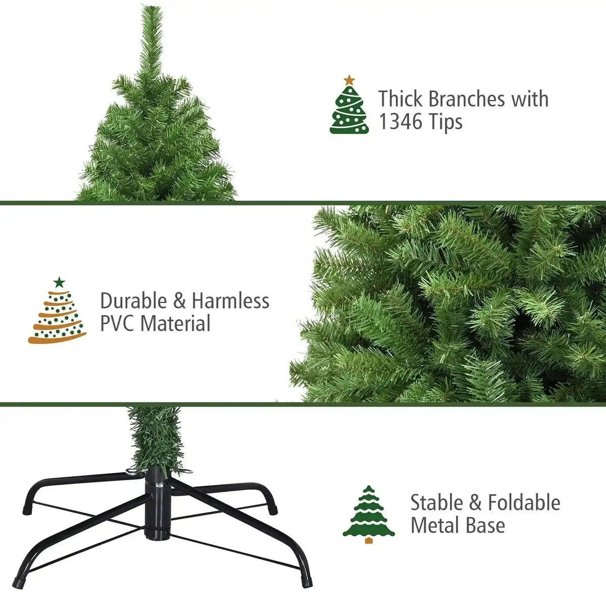 PVC Artificial Christmas Tree Premium Hinged Cartsfy Inc.