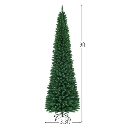 PVC Artificial Slim Pencil Christmas Tree - 9 Feet Cartsfy Inc.