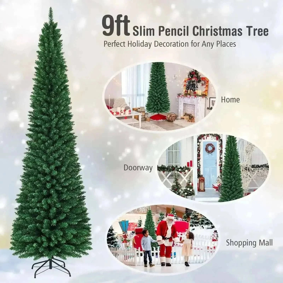 PVC Artificial Slim Pencil Christmas Tree Cartsfy Inc.