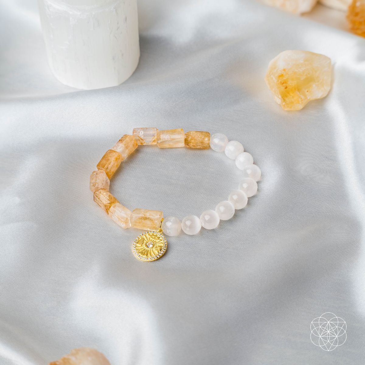 Quartet of Luck - Citrine & Selenite Bracelet of Serendipity - Cartsfy Inc.