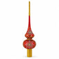 Radiant Jeweled Snowflake on Red Glass Christmas Tree Topper 11 Inches Cartsfy Inc.