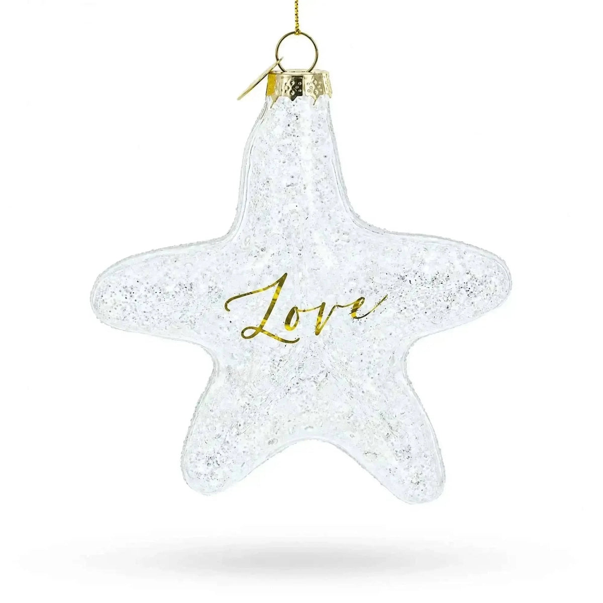 Radiant White Star "Love" Glass Christmas Ornament Cartsfy Inc.
