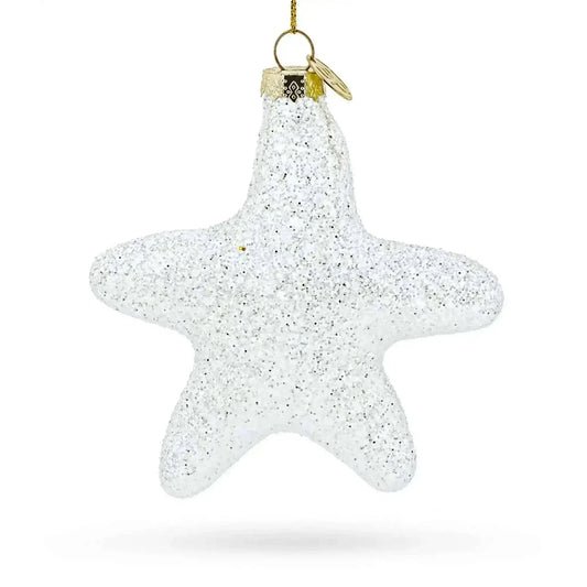 Radiant White Star "Love" Glass Christmas Ornament Cartsfy Inc.