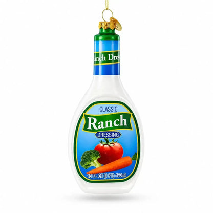 Ranch Dressing Bottle Glass Christmas Ornament Cartsfy Inc.