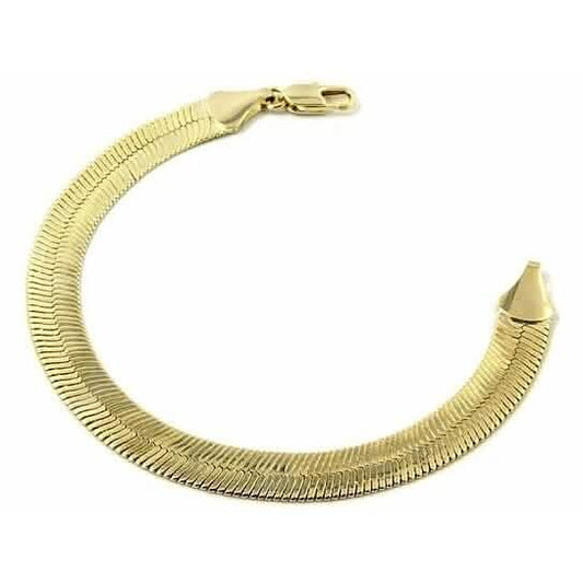 Real Gold Filled High Polish Finsh Magic/snake Chain Bracelet Flat Herringbone Cartsfy Inc.