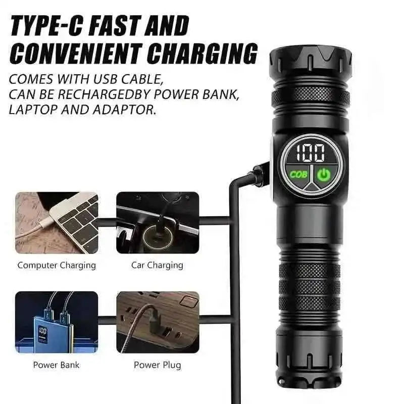 Rechargeable LED Flashlight with 5 Modes & Magnetic Base – Gift Box Cartsfy Inc.