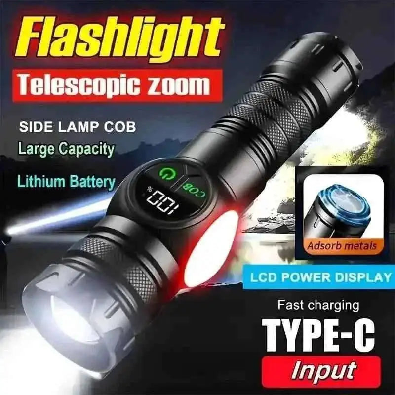 Rechargeable LED Flashlight with 5 Modes & Magnetic Base – Gift Box Cartsfy Inc.