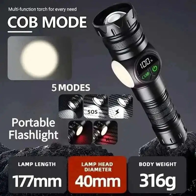 Rechargeable LED Flashlight with 5 Modes & Magnetic Base – Gift Box Cartsfy Inc.