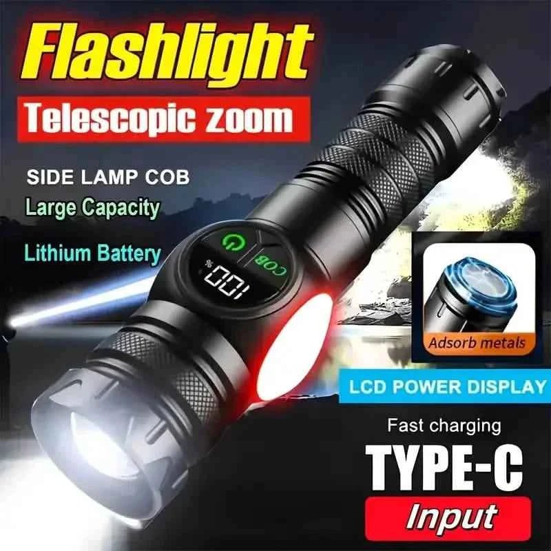 Rechargeable LED Flashlight with 5 Modes & Magnetic Base – Gift Box - Cartsfy Inc.