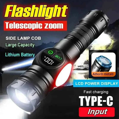 Rechargeable LED Flashlight with 5 Modes & Magnetic Base – Gift Box - Cartsfy Inc.