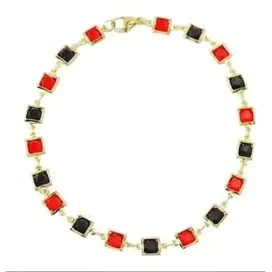Red And Crystal Square Ankle Bracelet Cartsfy Inc.