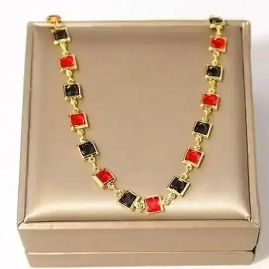 Red And Crystal Square Ankle Bracelet DailySale Default Title Default Title-