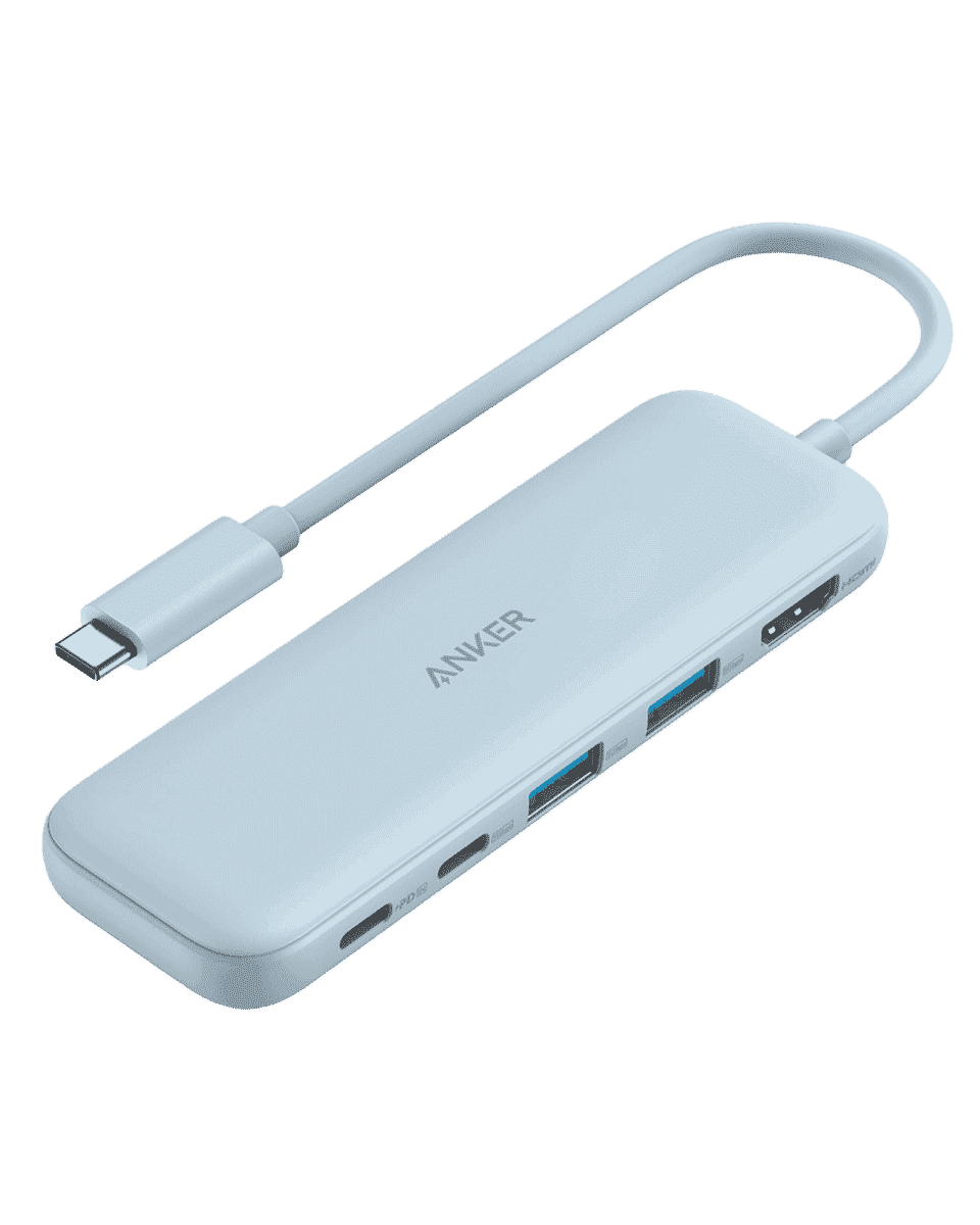 Refurbished Anker <b>332</b> USB-C Hub (5-in-1) Anker Black Misty Blue Black-Misty Blue-
