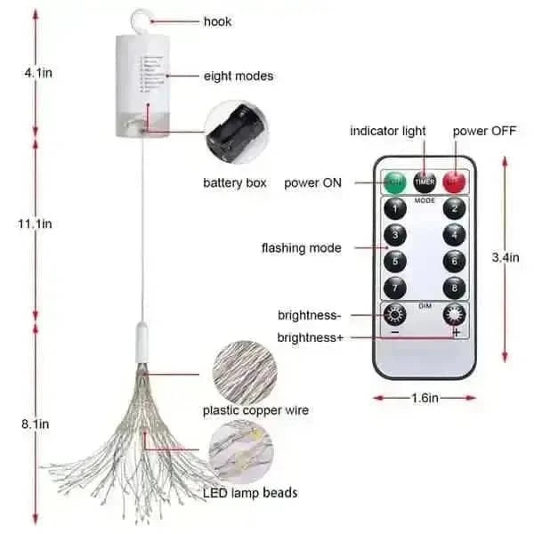 Remote Control Waterproof Christmas Fireworks LED String Lights Cartsfy Inc.