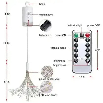 Remote Control Waterproof Christmas Fireworks LED String Lights Cartsfy Inc.
