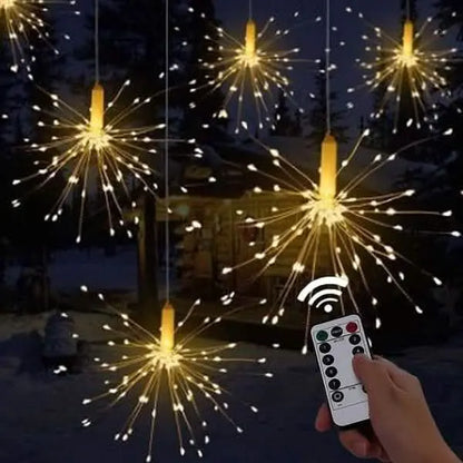 Remote Control Waterproof Christmas Fireworks LED String Lights