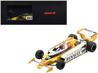 Renault RS11 #15 Jean-Pierre Jabouille "Equipe Renault Elf" Winner Formula One F1 "French GP" (1979) with Acrylic Display Case 1/18 Model Car by Spark Miniature Motors Default Title Default Title-
