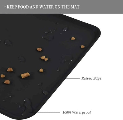 Reopet Silicone Dog Cat Bowl Mat Non-Stick Food Pad DailySale Black Gray Black-Gray-