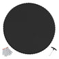 Round black trampoline replacement mat with V-ring attachment loops around edge