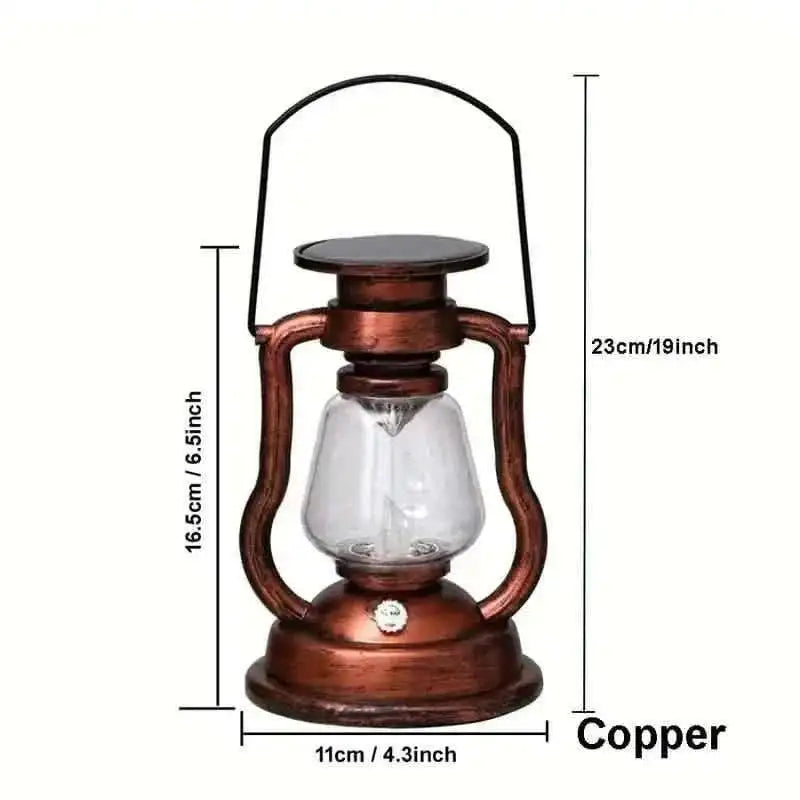 Retro Kerosene Lamp LED Horse Lantern Outdoor Waterproof Portable Rechargeable Solar Powered Flame Light Cartsfy Inc.