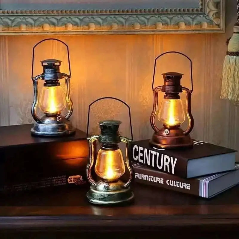 Retro Kerosene Lamp LED Horse Lantern Outdoor Waterproof Portable Rechargeable Solar Powered Flame Light Cartsfy Inc.
