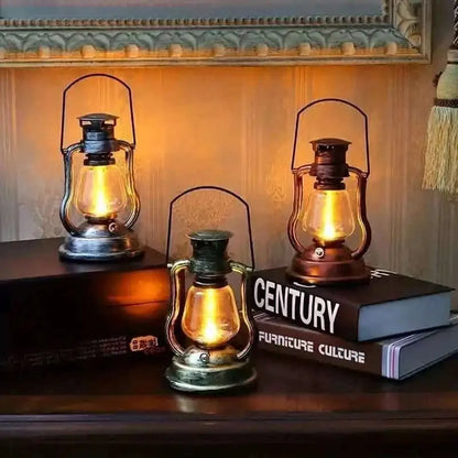 Retro Kerosene Lamp LED Horse Lantern Outdoor Waterproof Portable Rechargeable Solar Powered Flame Light Cartsfy Inc.