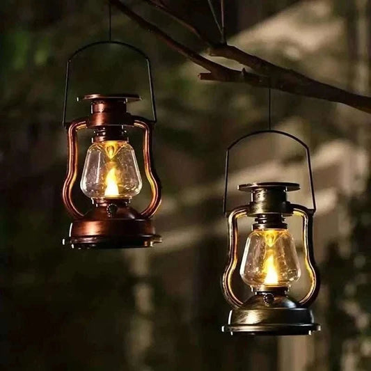Retro Kerosene Lamp LED Horse Lantern Outdoor Waterproof Portable Rechargeable Solar Powered Flame Light Cartsfy Inc.