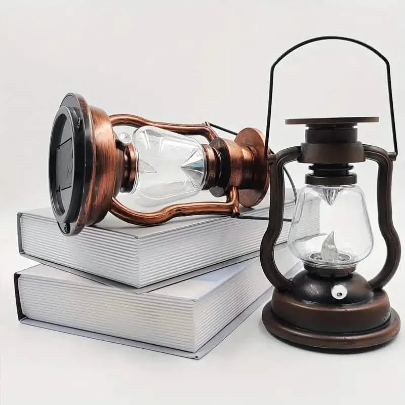 Retro Kerosene Lamp LED Horse Lantern Outdoor Waterproof Portable Rechargeable Solar Powered Flame Light - Cartsfy Inc.