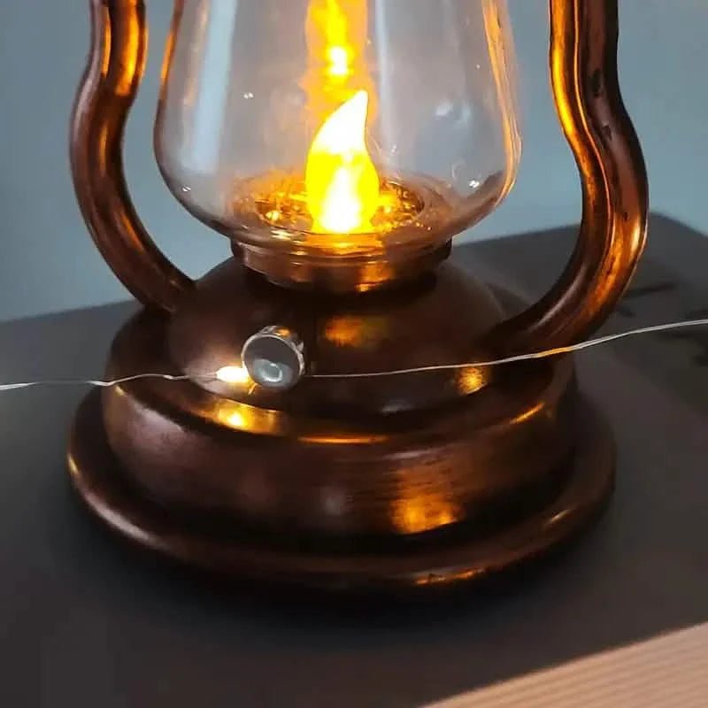 Retro Kerosene Lamp LED Horse Lantern Outdoor Waterproof Portable Rechargeable Solar Powered Flame Light - Cartsfy Inc.