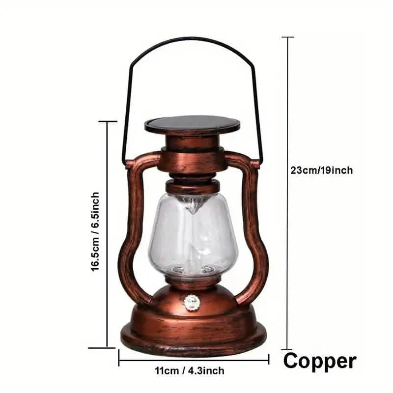Retro Kerosene Lamp LED Horse Lantern Outdoor Waterproof Portable Rechargeable Solar Powered Flame Light - Cartsfy Inc.