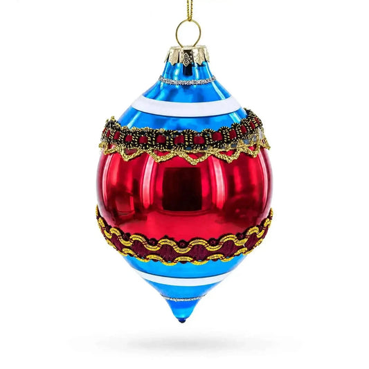 Retro Reflection Blue Retro-Inspired Glass Christmas Ornament Cartsfy Inc.