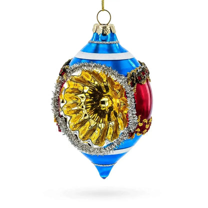 Retro Reflection Blue Retro-Inspired Glass Christmas Ornament Cartsfy Inc.