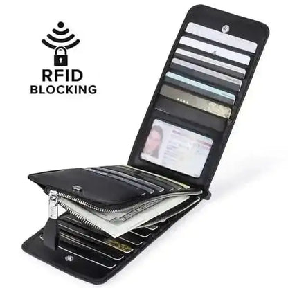 RFID Blocking Bifold Multi Card Case Wallet DailySale Black Coffee Dark Blue Black-Coffee-Dark Blue-Pink-Red-Rose Red-