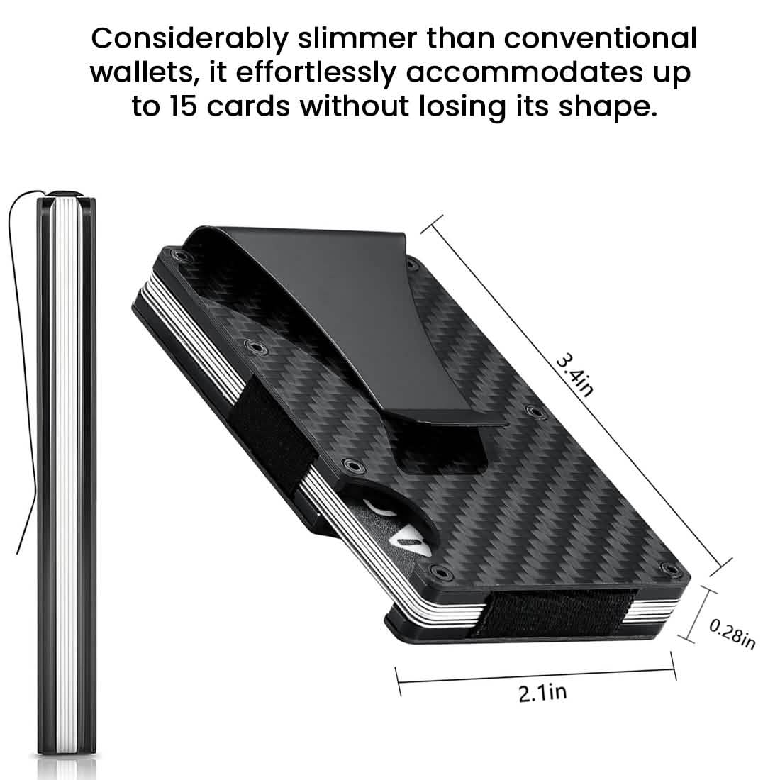 RFID Blocking Minimalist Scratch Resistant Slim Credit Card Holder Wallet with Easily Removable Money Clip Cartsfy Inc.