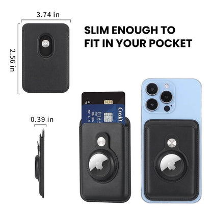 RFID Blocking Snap - On MagSafe Magnetic Card Wallet Holder Organizer With Built - In AirTag Pocket - Cartsfy Inc.