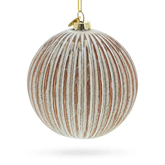 Ribbed Matte Glass Ball Glass Christmas Ornament BestPysanky Default Title Default Title-