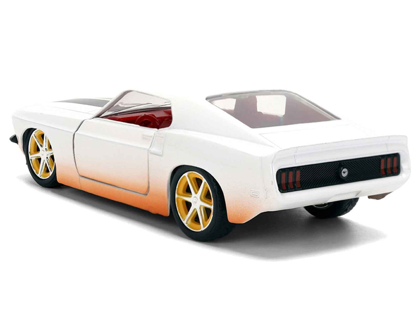 Roman's Ford Mustang White with Black Stripes and Red Interior (Dirty Version) "Fast & Furious" Movie "Fast & Furious 25th Anniversary" Series 1/32 Diecast Model Car by Jada Cartsfy Inc.