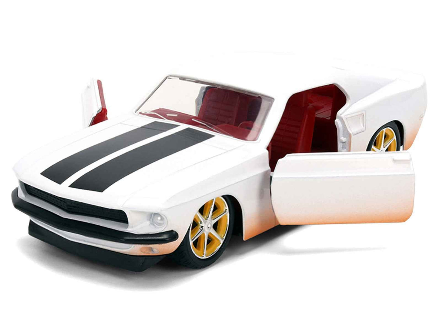 Roman's Ford Mustang White with Black Stripes and Red Interior (Dirty Version) "Fast & Furious" Movie "Fast & Furious 25th Anniversary" Series 1/32 Diecast Model Car by Jada Cartsfy Inc.