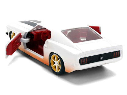 Roman's Ford Mustang White with Black Stripes and Red Interior (Dirty Version) "Fast & Furious" Movie "Fast & Furious 25th Anniversary" Series 1/32 Diecast Model Car by Jada Cartsfy Inc.