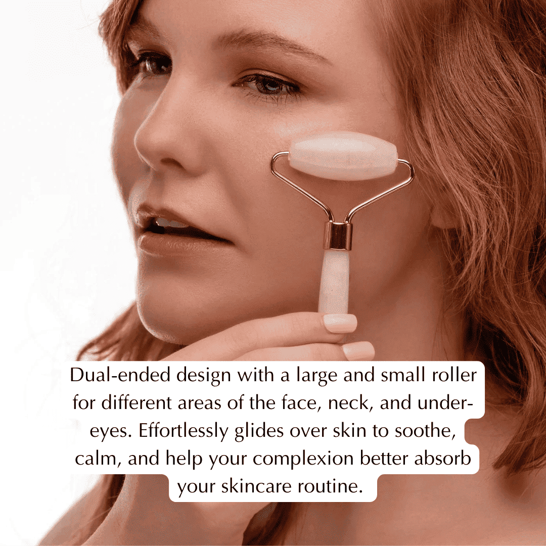 Rose Quartz Facial Roller – Dual-Ended Beauty Tool for Calming, Cooling & Skin Radiance Cartsfy Inc.